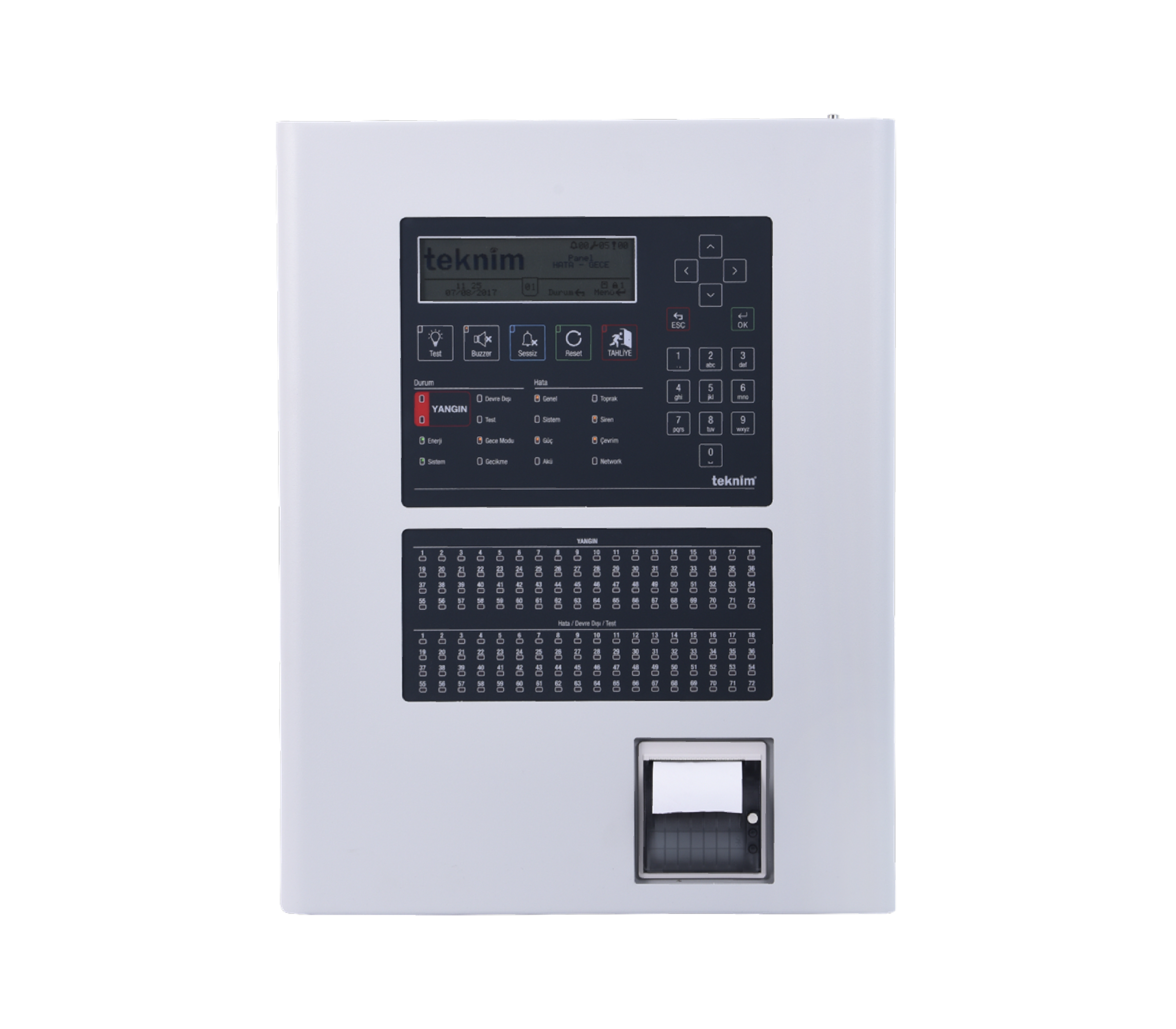TFP-2134 4 Loop Termal Yazıcılı, Bölge Göstergeli, Akıllı Adresli Yangın Alarm Paneli